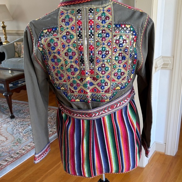 Zara Olive Green Embroidered Utility Jacket - Picture 6 of 8